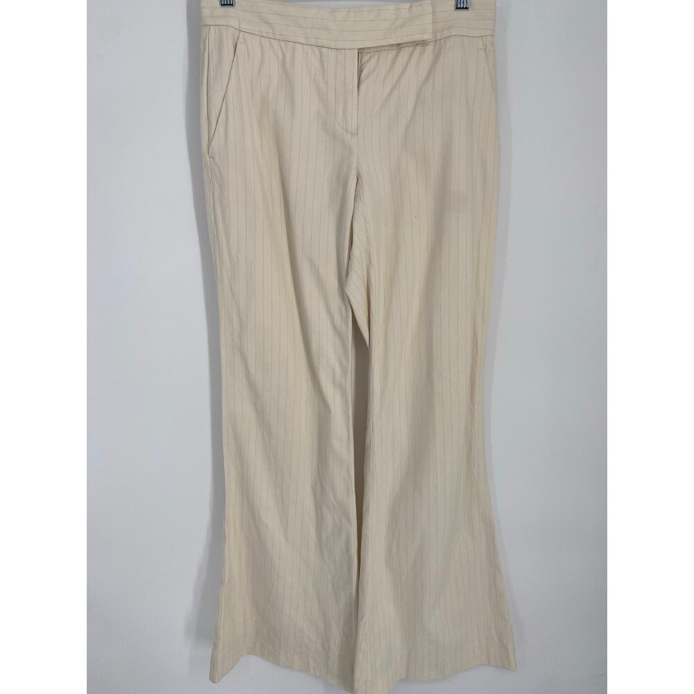 Theory Pants Women’s 2 Cream Flare Dress Striped Professional‎ Career Office